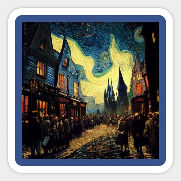 Starry Night in Diagon Alley Sticker by Grassroots Green